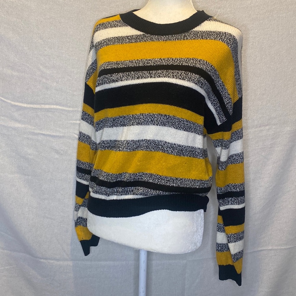 Divided Mutli colored stripe long sleeve shirt